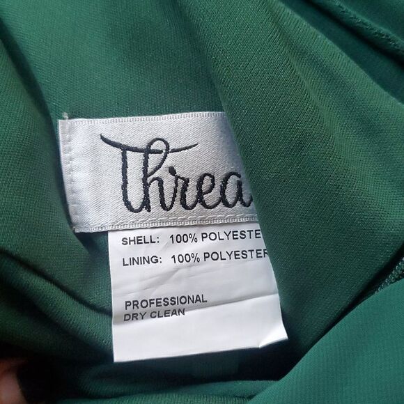 Thread Bridesmaid Women's Hunter Green Cross Back A-Line‎ Maxi Dress Size 14 Lux - Picture 3 of 4